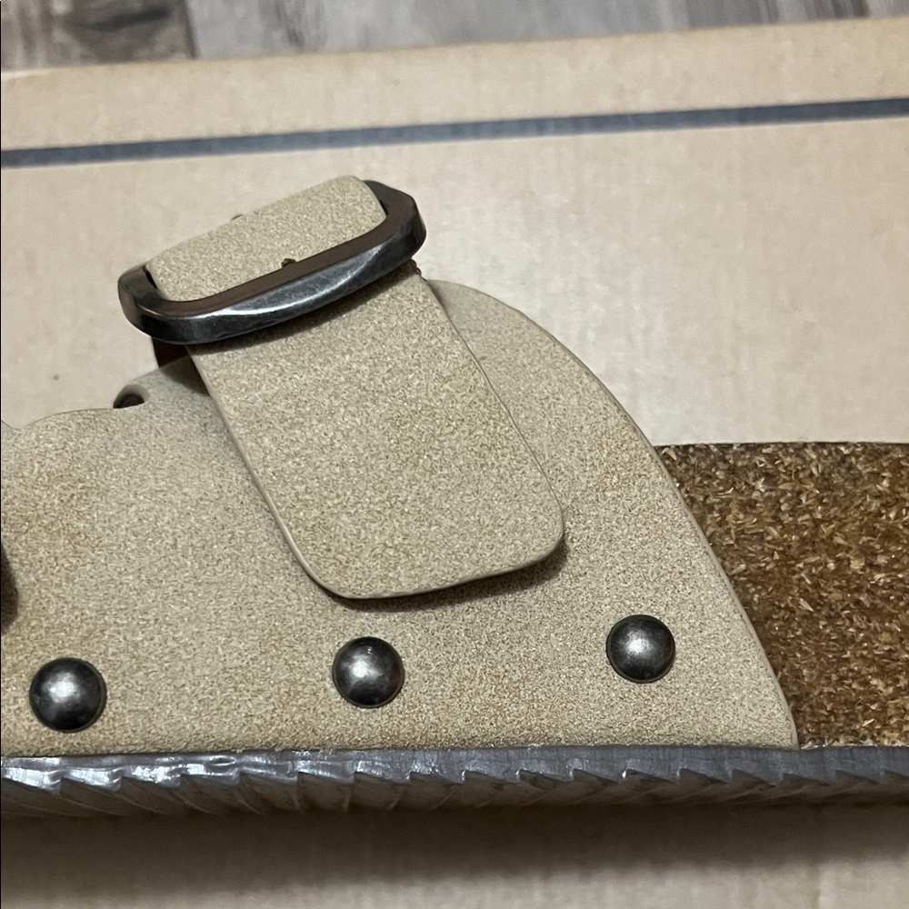 MIA Tan Sandals with Black Buckles - Picture 7 of 10